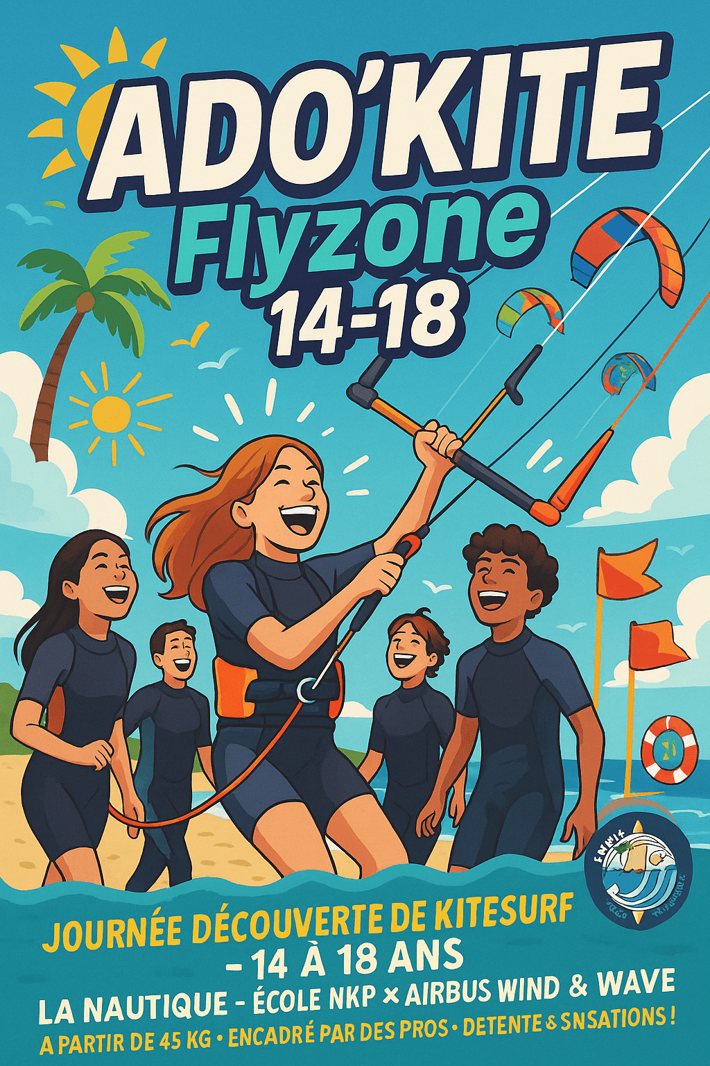 You are currently viewing WIND AND WAVE  – Stage découverte de KITE – 14/18 ans
